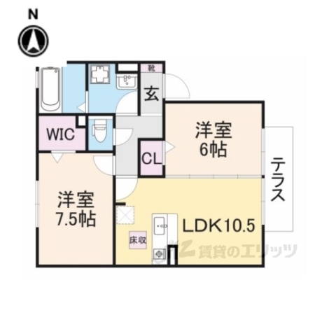 北葛城郡広陵町大字萱野のアパートの間取り