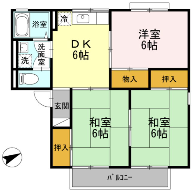 【和歌山市田尻のアパートの間取り】