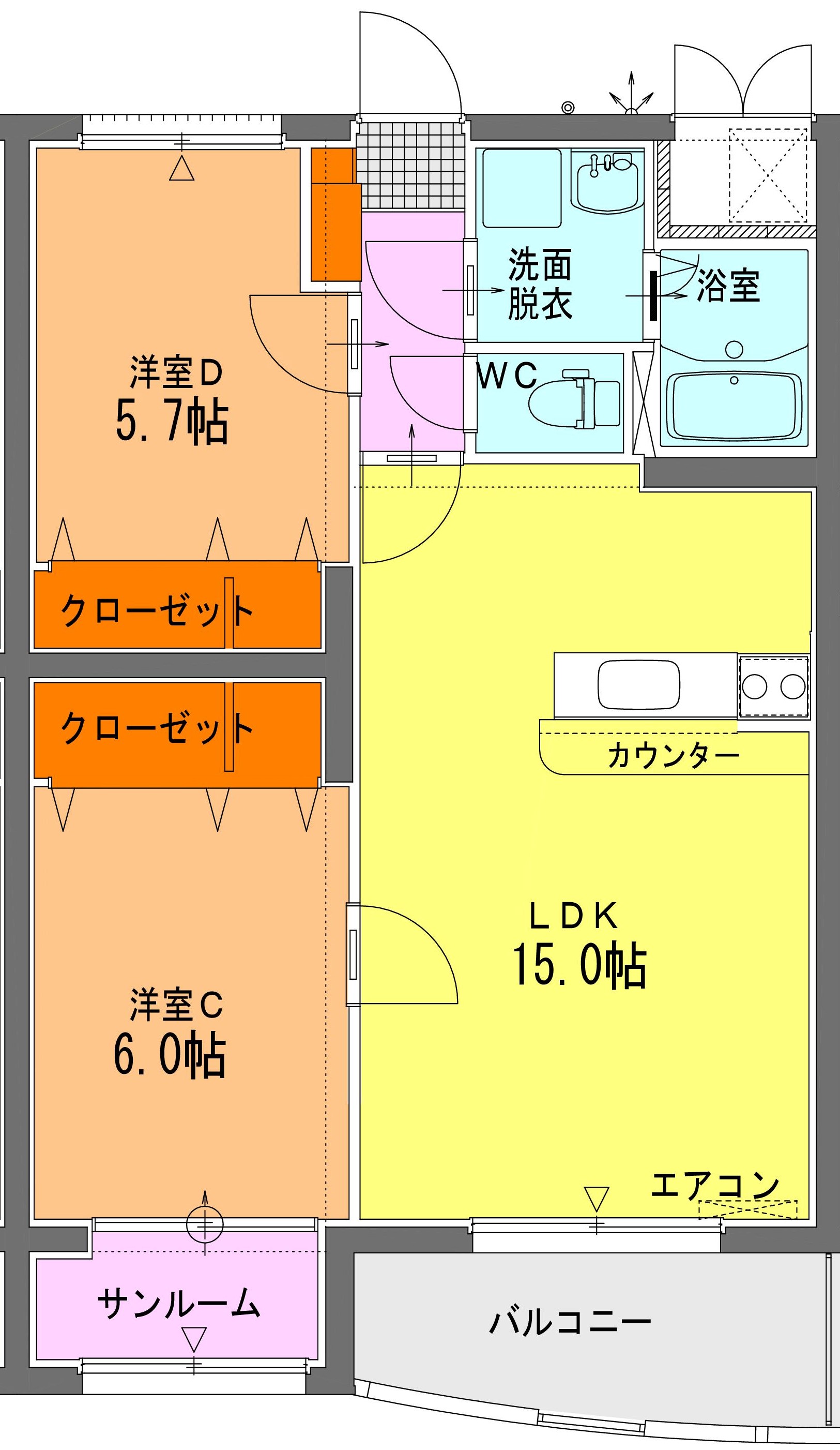 パークサイド冨居の間取り