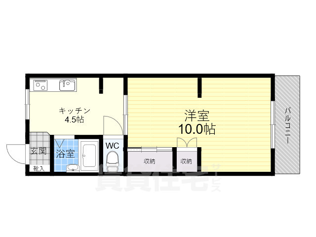 生駒市西旭ケ丘のマンションの間取り