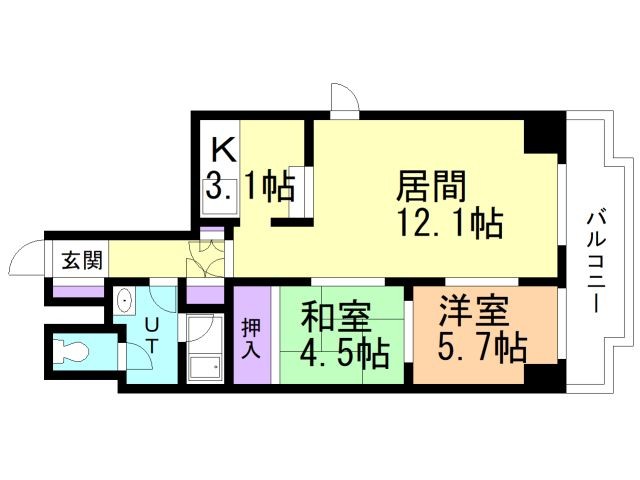 苫小牧市本幸町のマンションの間取り