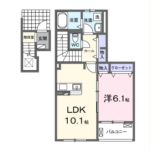 上益城郡益城町大字広崎のアパートの間取り