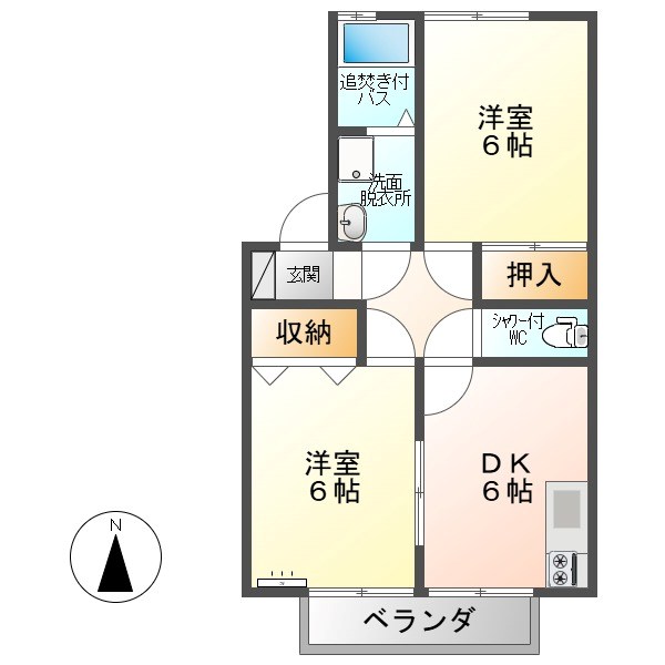 上田市中野のアパートの間取り