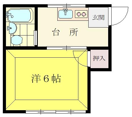 八王子市長沼町のアパートの間取り