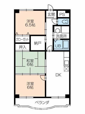 豊橋市高師町のマンションの間取り