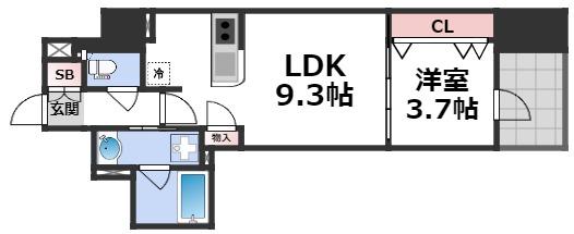 RJRプレシア南堀江の間取り