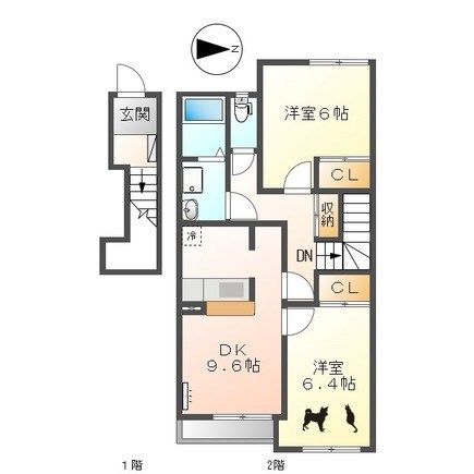 名古屋市守山区城土町のアパートの間取り