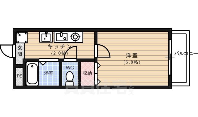 京都市伏見区深草町通町のマンションの間取り