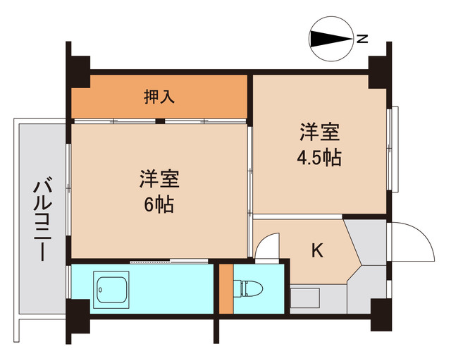 ビレッジハウス古城2号棟の間取り