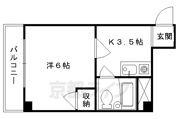 京都市中京区西ノ京南大炊御門町のマンションの間取り