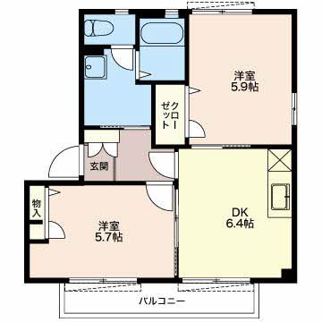 御殿場市北久原のアパートの間取り