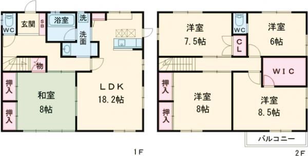嵯峨苅分町貸家の間取り写真