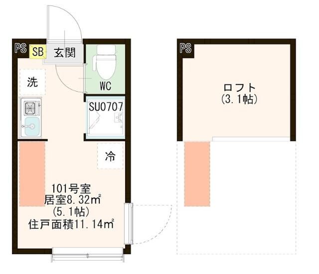東武東上線 上板橋駅 徒歩9分 2階建 築2年の間取り写真