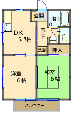 スズランハイツ　Ａの間取り