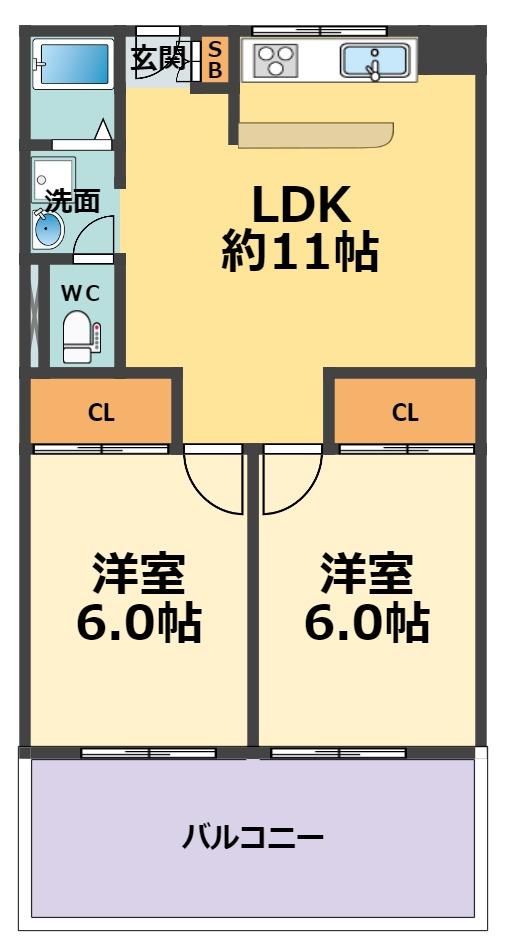 東甲子園ハイツの間取り