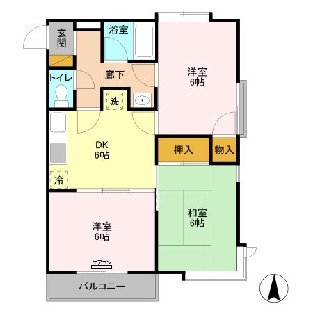 越谷市大字袋山のマンションの間取り