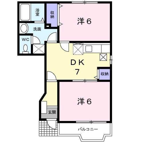 宇部市大字西岐波のアパートの間取り