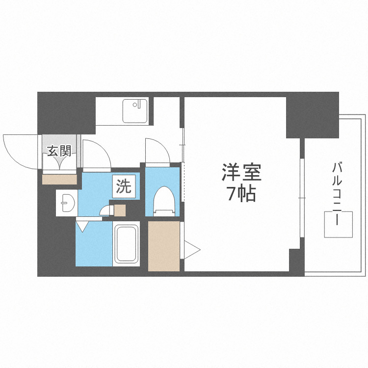 S-RESIDENCE難波大国町Deuxの間取り