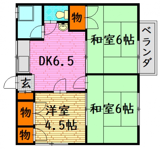 広島市安佐北区可部南のアパートの間取り