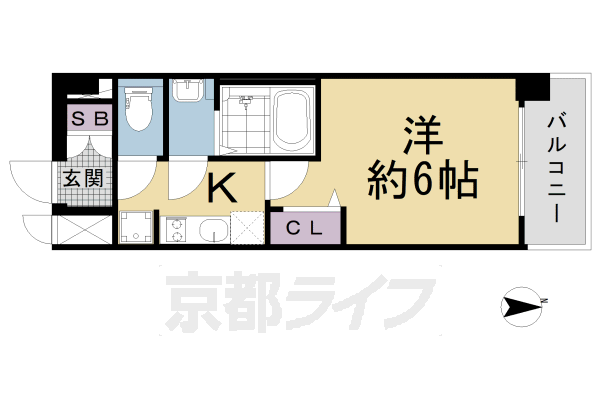 京都市南区東九条宇賀辺町のマンションの間取り