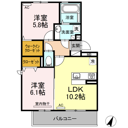 D-room グランディールの間取り