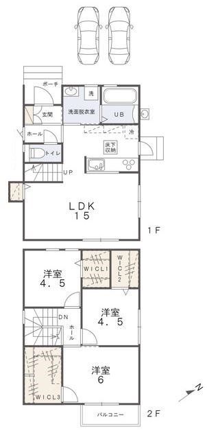 福岡市博多区東月隈のアパートの間取り