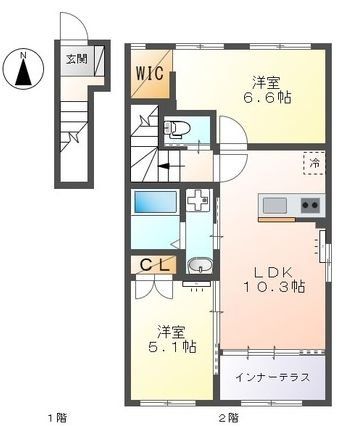 横須賀市林のアパートの間取り