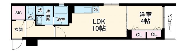 京都市上京区西町のマンションの間取り