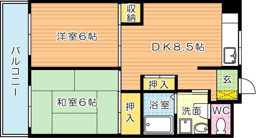 北九州市八幡西区瀬板のマンションの間取り