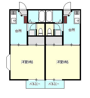 黒川郡大和町吉岡東のアパートの間取り