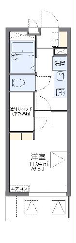 レオパレスコーポ西新道バザールの間取り