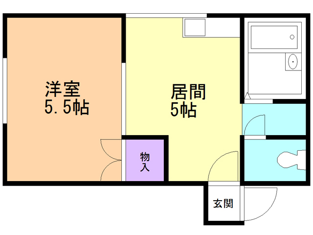 函館市千歳町のアパートの間取り