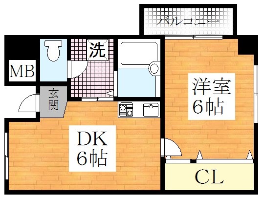 大阪市平野区加美鞍作のマンションの間取り