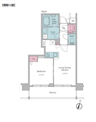 千代田区岩本町のマンションの間取り