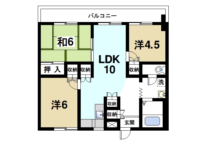 天理市田井庄町のマンションの間取り