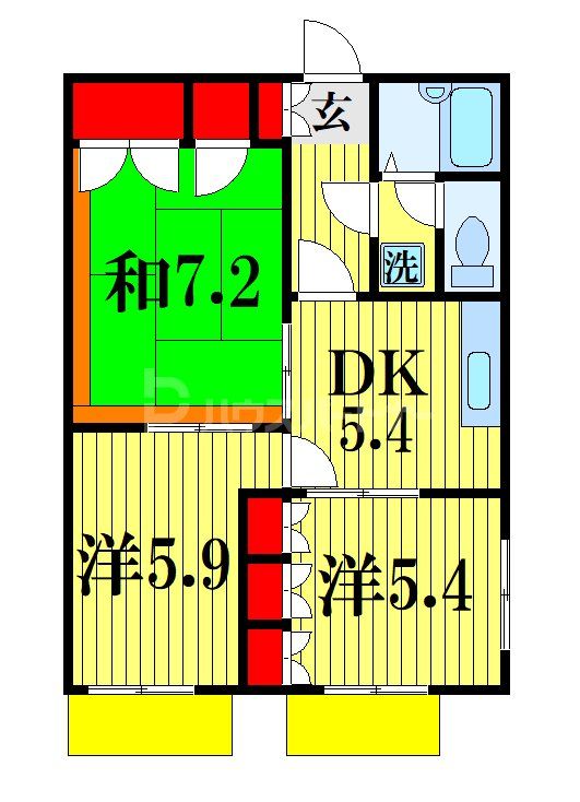 五香ハイツの間取り