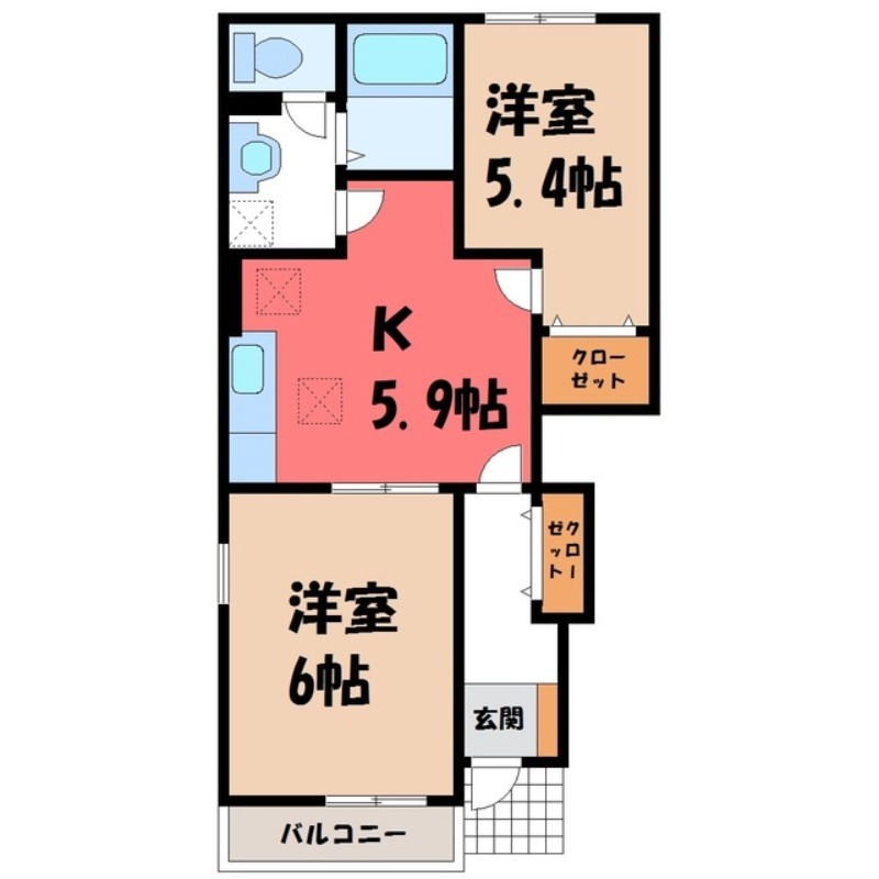 ドミールパストラル Aの間取り