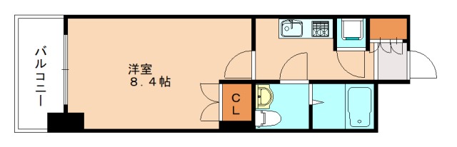 北九州市小倉北区船場町のマンションの間取り