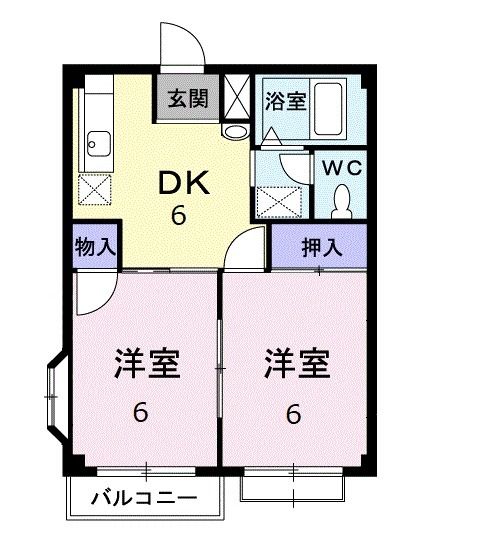 富岡市七日市のアパートの間取り