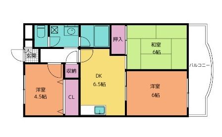 橋本市野のマンションの間取り