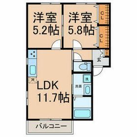 【四日市市小林町のアパートの間取り】