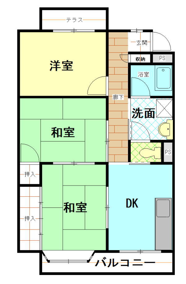 ハイツ弥生の間取り