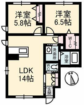 アルフラットひめばら　Ｂ棟の間取り