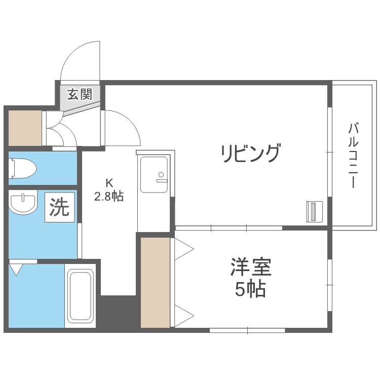 札幌市北区北三十六条西のマンションの間取り