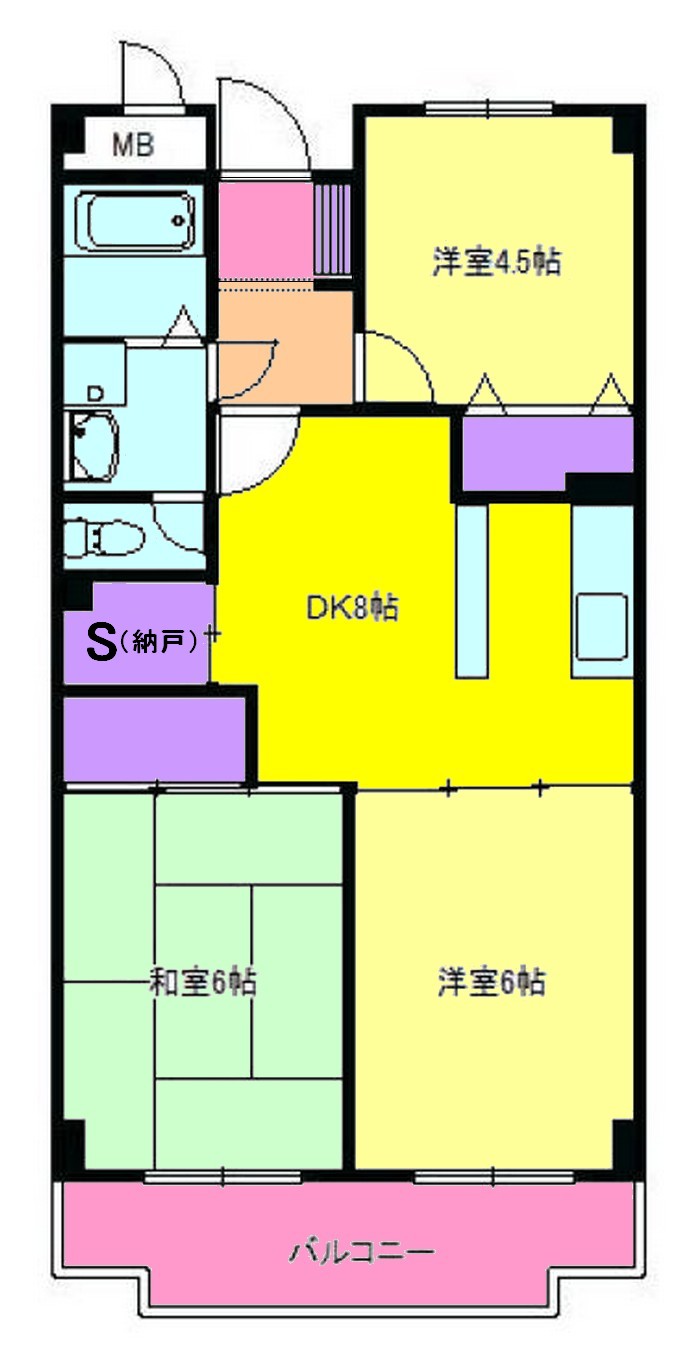 横浜市都筑区平台のマンションの間取り