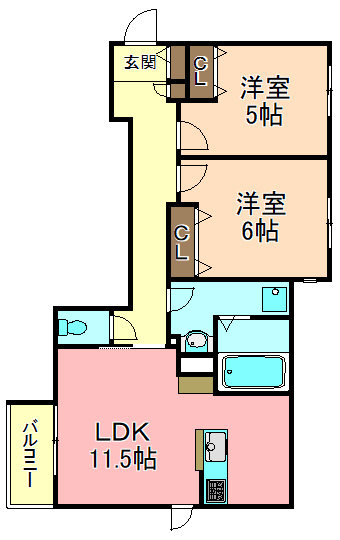 足立区本木のマンションの間取り