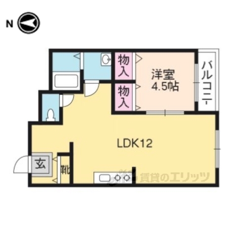 京都市伏見区醍醐下山口町のマンションの間取り