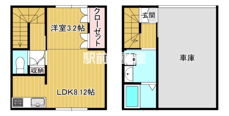 朝倉市甘木のアパートの間取り