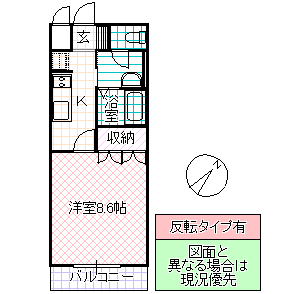 水戸市住吉町のアパートの間取り