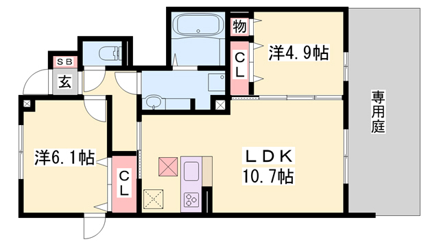 三木市府内町のアパートの間取り